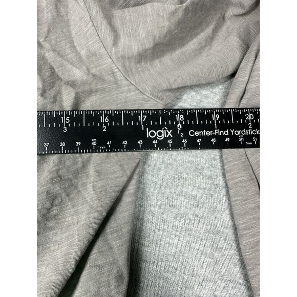 GARNET HILL cardigan Gray knit‎ cotton silk Blend ruffle M - Picture 5 of 6